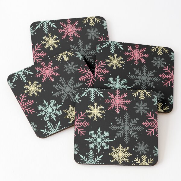 Item preview, colored snowflakes falling in winter designed and sold by huape.