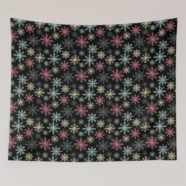 Item preview, colored snowflakes falling in winter designed and sold by huape.