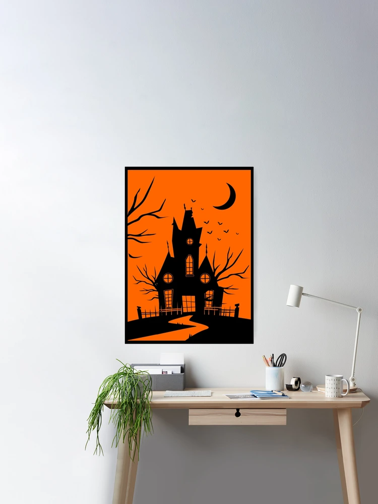 Orange Haunted House Halloween Canvas Paint Art Kit – Art by Jess