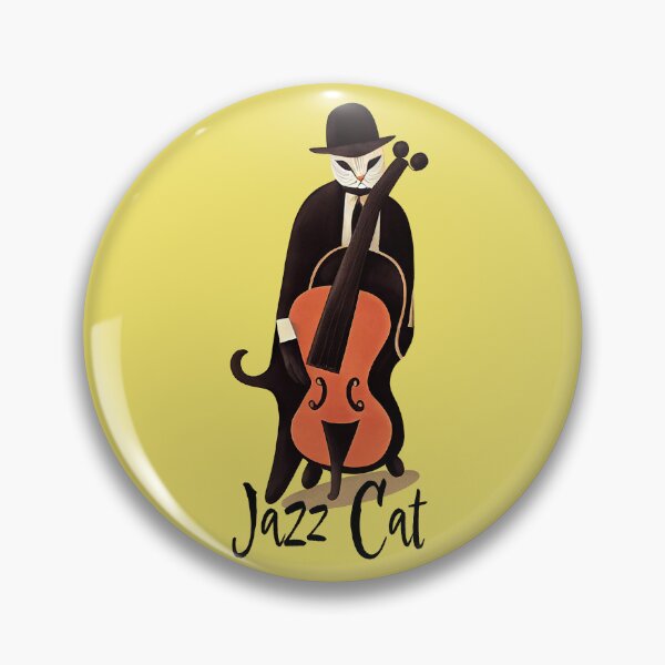 Item preview, Jazz Cat Playing Double Bass Print designed and sold by ThePurpleMelon.