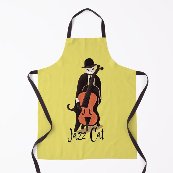 Item preview, Jazz Cat Playing Double Bass Print designed and sold by ThePurpleMelon.