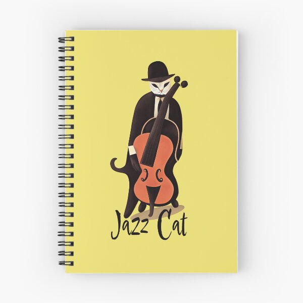 Item preview, Jazz Cat Playing Double Bass Print designed and sold by ThePurpleMelon.