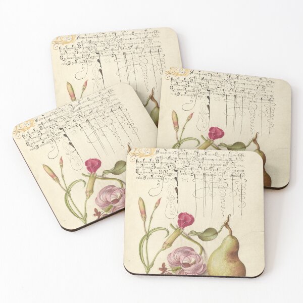 Item preview, Carnation, Martagon Lily, and Pear   : Naturalist Illustration from a Medieval Illuminated Manuscript designed and sold by IlluminatedPage.