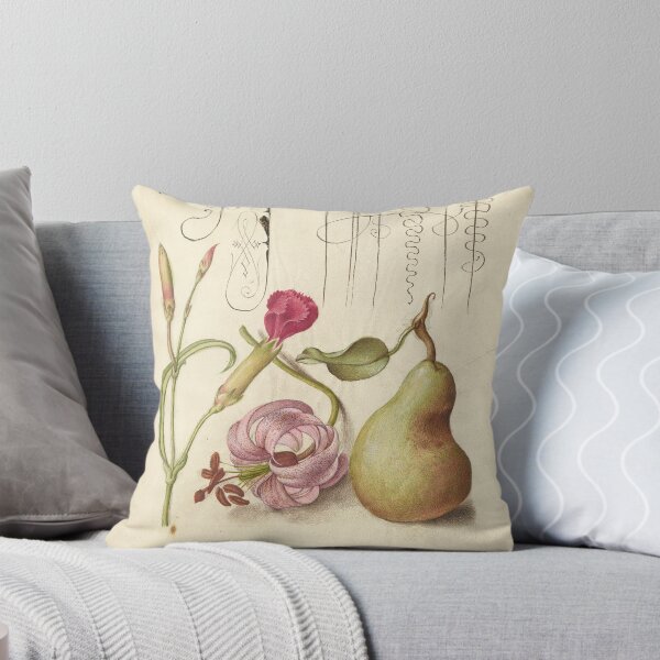 Item preview, Carnation, Martagon Lily, and Pear   : Naturalist Illustration from a Medieval Illuminated Manuscript designed and sold by IlluminatedPage.