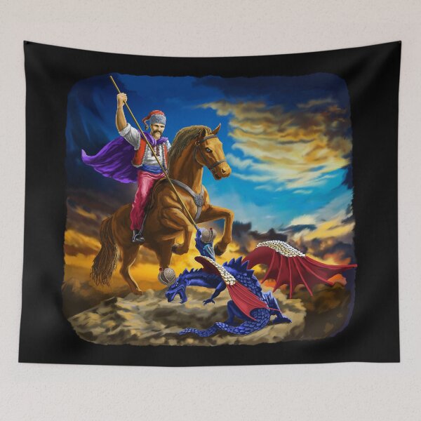 Item preview, Ukrainian Cossack on Horse Fight for Ukraine against Russia Dragon designed and sold by Digi Artworks Store.