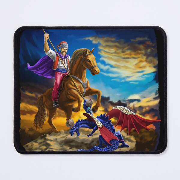 Item preview, Ukrainian Cossack on Horse Fight for Ukraine against Russia Dragon designed and sold by Digi Artworks Store.