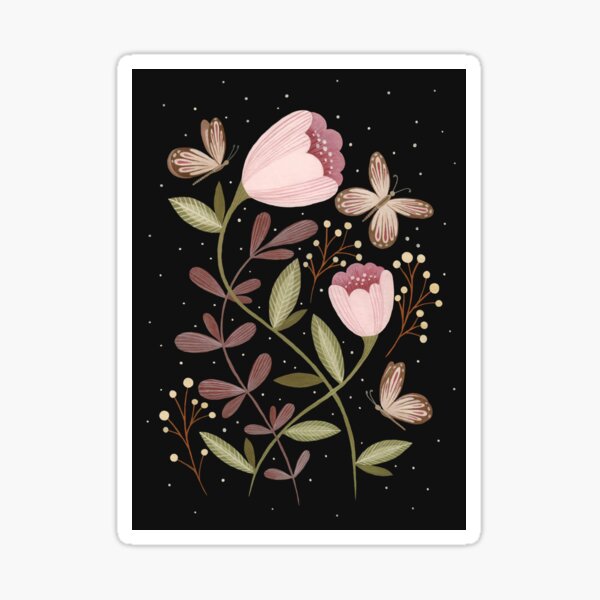 Flowers and butterflies Sticker