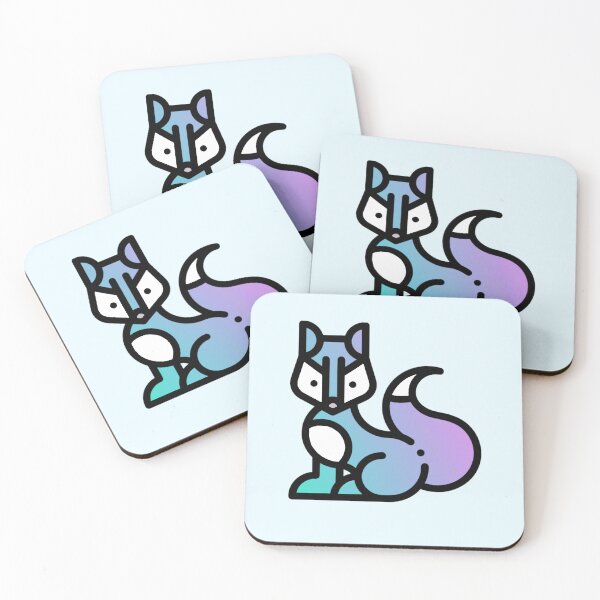 Item preview, Elegant blue/purple fox designed and sold by Camilla Wynter.