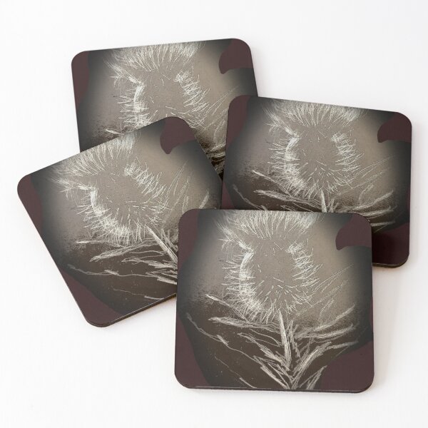 Item preview, Silver smoky thistle design  designed and sold by WorldOfWendyArt.
