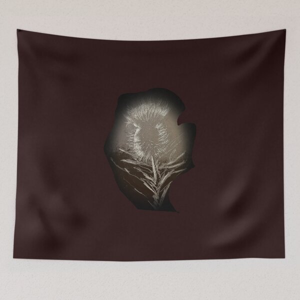 Item preview, Silver smoky thistle design  designed and sold by WorldOfWendyArt.