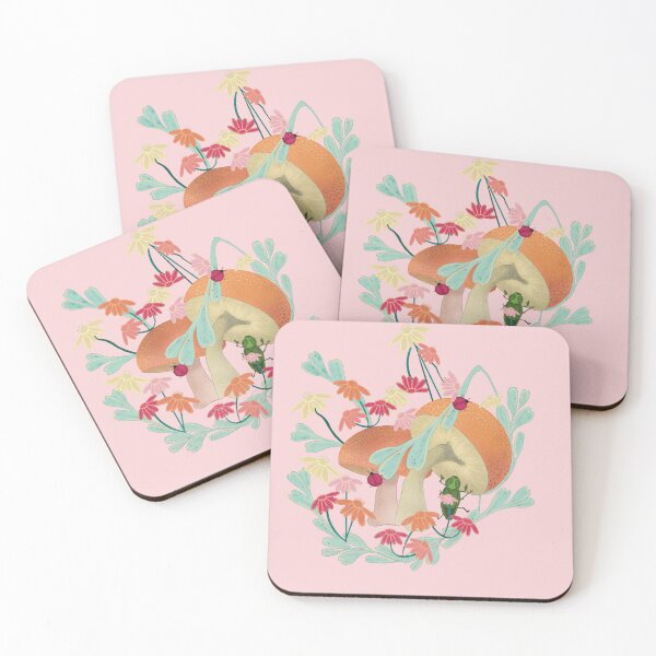 Item preview, Mushroom Pink Garden Bugs  designed and sold by GalapaTales.