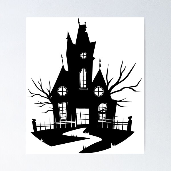 haunted house silhouette pattern