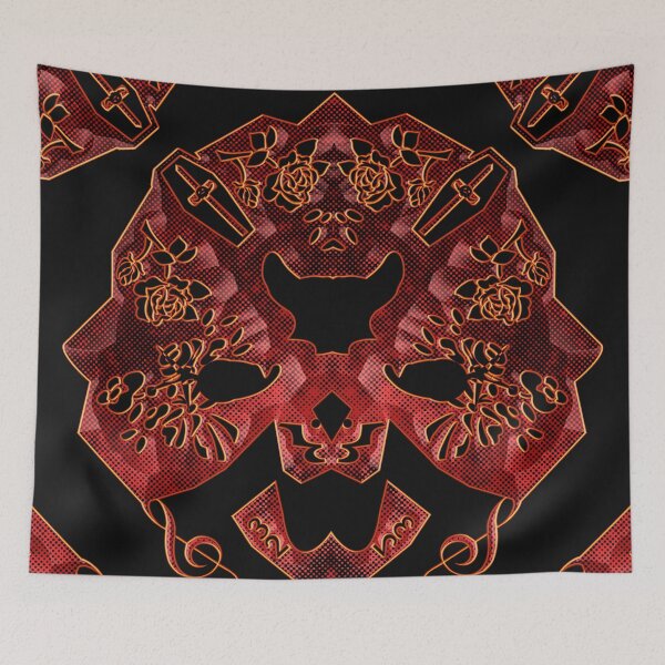 Item preview,  HALLOWEEN ABSTRACT FLOWERS ROSES TATTOO SKULL MUSIC POSITIVE DEATH. designed and sold by Ralek.