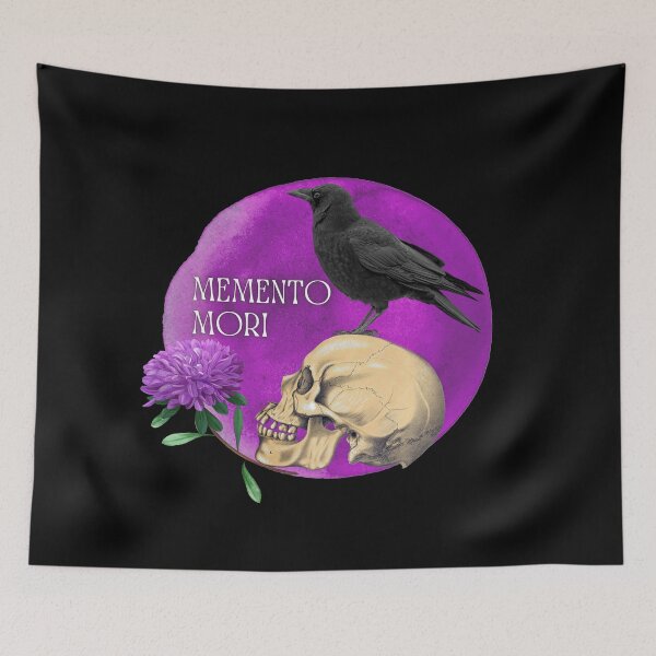 Item preview, Crow and Skull to remember us  about Memento Mori designed and sold by lucyshome.