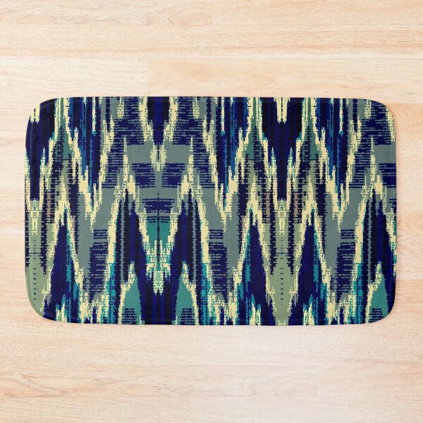 Item preview, Scandinavian Ikat Pattern, Ethnic Aztec Pattern, Abstract, Diamond Shape, Navy Gold designed and sold by MyArt23.