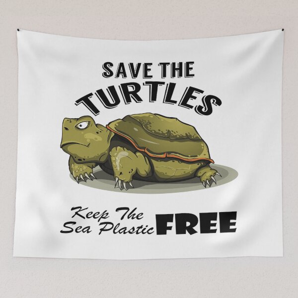 Item preview, Save the turtles keep the sea plastic free shirts, Save the turtles keep the sea plastic free masks, Save the turtles keep the sea plastic free stickers  designed and sold by Poussyarts.