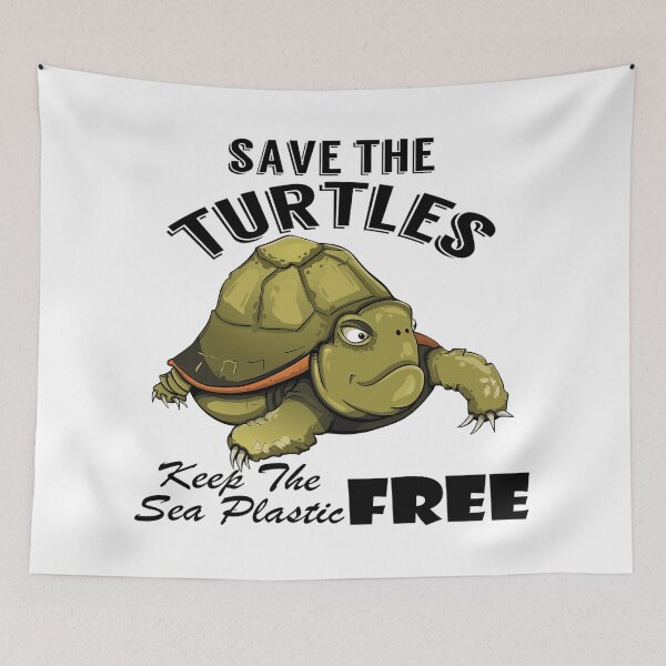 Item preview, Save the turtles keep the sea plastic free shirts, Save the turtles keep the sea plastic free masks, Save the turtles keep the sea plastic free stickers  designed and sold by Poussyarts.