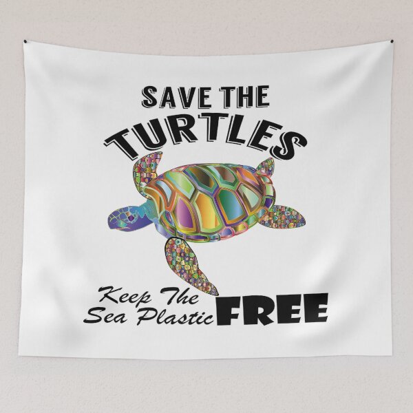 Item preview, Save the turtles keep the sea plastic free shirts, Save the turtles keep the sea plastic free masks, Save the turtles keep the sea plastic free stickers  designed and sold by Poussyarts.