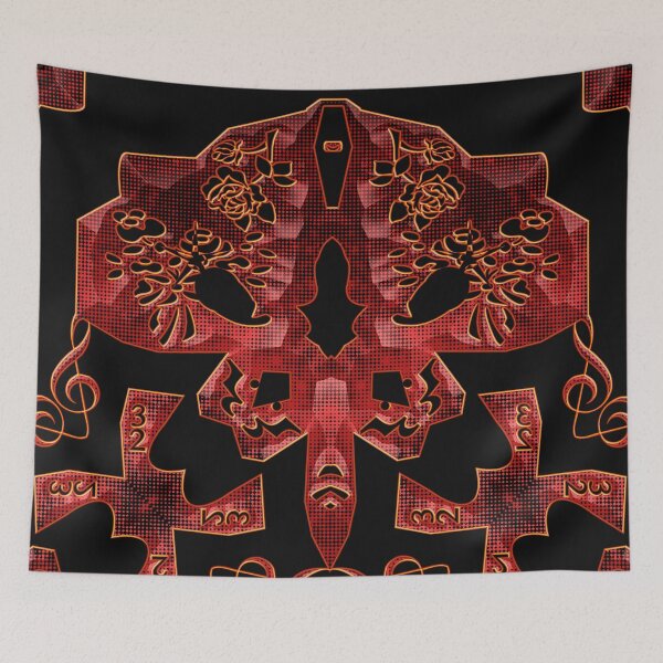 Item preview, HALLOWEEN ABSTRACT FLOWERS ROSES TATTOO SKULL MUSIC POSITIVE DEATH. designed and sold by Ralek.