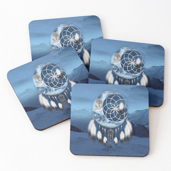 Item preview, Wolf Dreamcatcher art watercolor designed and sold by AlwineSeidel.