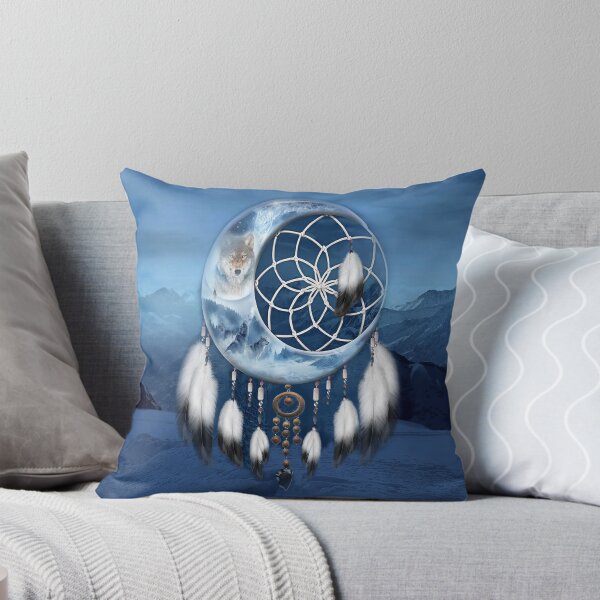 Item preview, Wolf Dreamcatcher art watercolor designed and sold by AlwineSeidel.