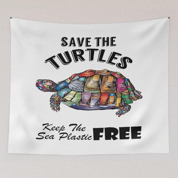 Item preview,  Save the turtles keep the sea plastic free shirts, Save the turtles keep the sea plastic free masks, Save the turtles keep the sea plastic free stickers  designed and sold by Poussyarts.