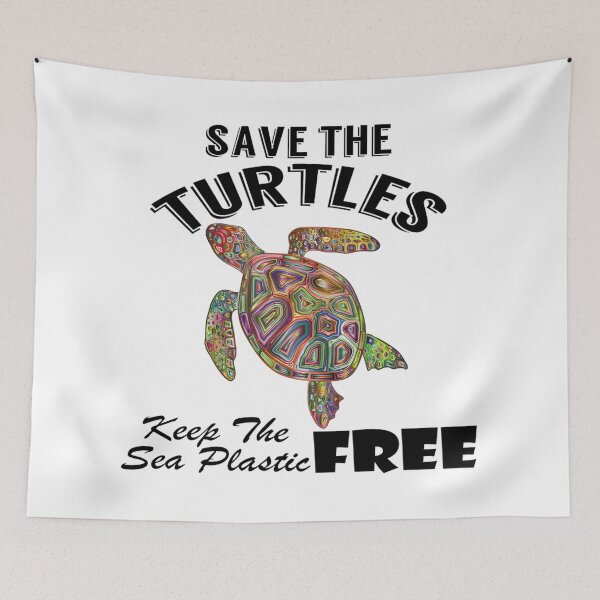 Item preview, Save the turtles keep the sea plastic free shirts, Save the turtles keep the sea plastic free masks, Save the turtles keep the sea plastic free stickers  designed and sold by Poussyarts.