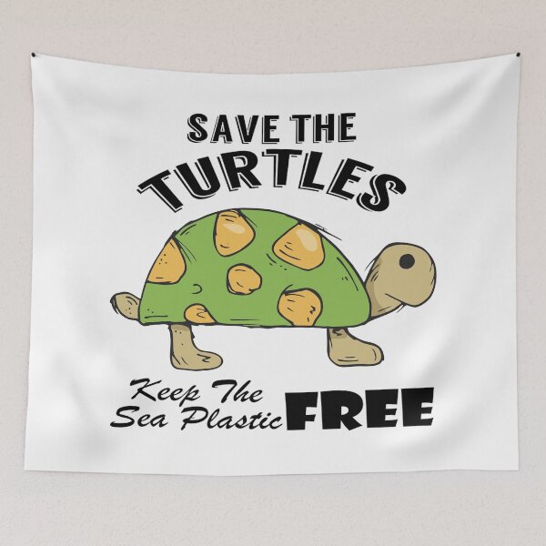 Item preview, Save the turtles keep the sea plastic free shirts, Save the turtles keep the sea plastic free masks, Save the turtles keep the sea plastic free stickers  designed and sold by Poussyarts.