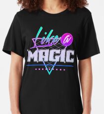 Camiseta ajustada Como una Magia (Fondo Negro)