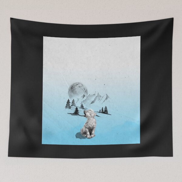Item preview, Baby Wolf Angel background watercolor designed and sold by AlwineSeidel.