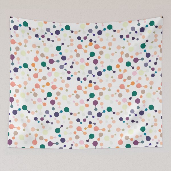 Item preview, Pastel flat molecules  colors for print on clothes, cases, papers designed and sold by Markospolo.