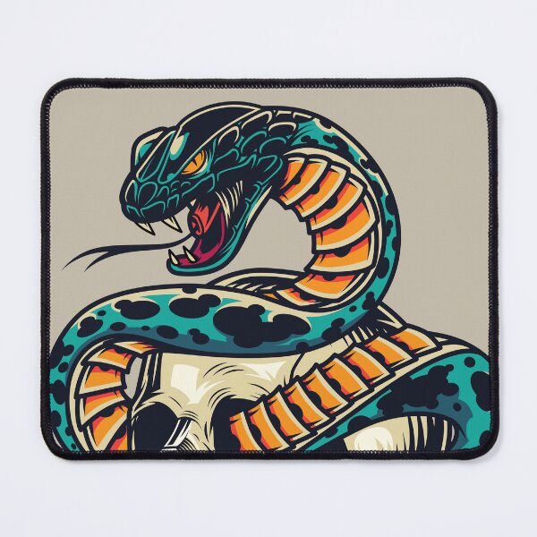 Item preview, Snake Entwined with Skull Vintage Tattoo Design designed and sold by Robert Lynch.