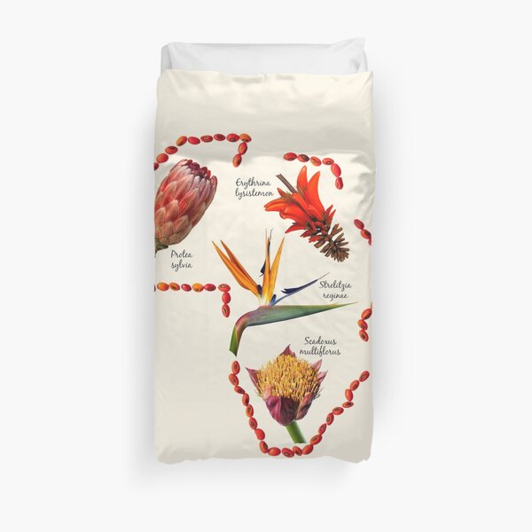 Indigenous Flowers within Shape of Africa Duvet Cover