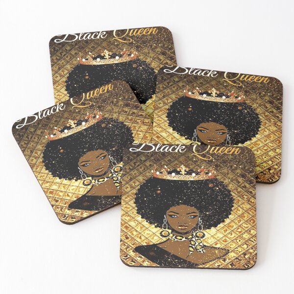 Item preview, Afro Goddess Black Woman Crown In Afro Hair Gold designed and sold by EllenKarl.