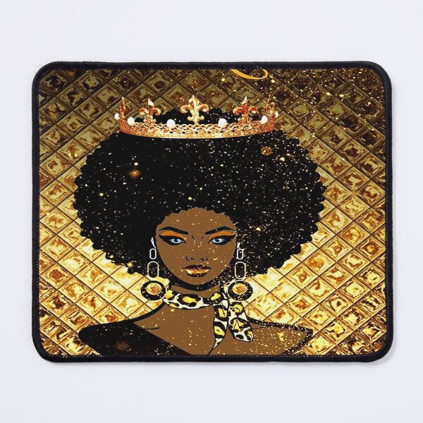 Item preview, Afro Goddess Black Woman Crown In Afro Hair Gold designed and sold by EllenKarl.