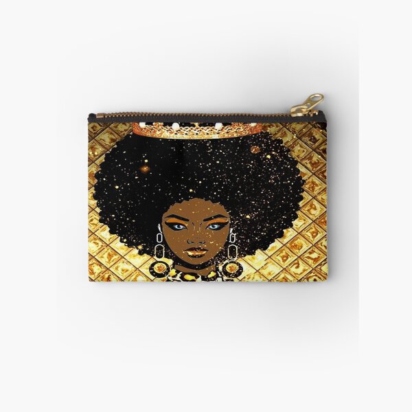 Item preview, Afro Goddess Black Woman Crown In Afro Hair Gold designed and sold by EllenKarl.