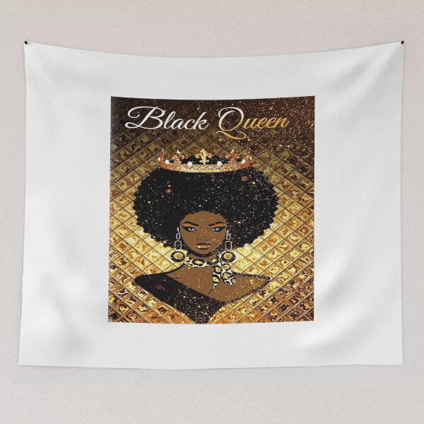 Item preview, Afro Goddess Black Woman Crown In Afro Hair Gold designed and sold by EllenKarl.