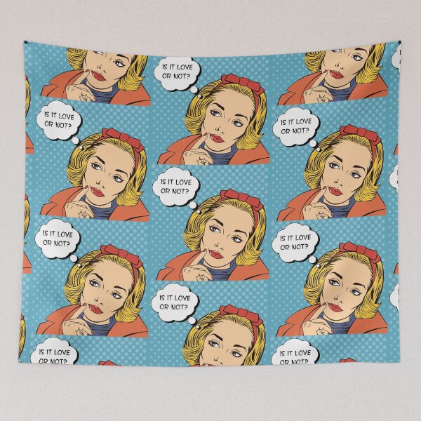 Item preview, Woman Thinking. Woman in Love. Pretty Girl. Woman Doubts. Woman Looking Up. Pop Art Banner.  designed and sold by ivector.
