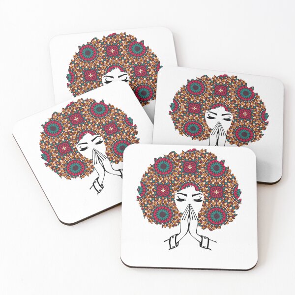 Item preview, Afro Natural Hair Black Queen Black Woman Praying designed and sold by Kamnna.