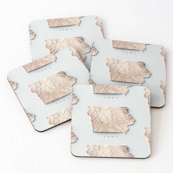 Item preview, Iowa Shaded Relief Map 3D digitally-rendered designed and sold by ThinkAboutMaps.