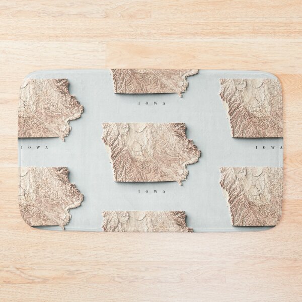 Item preview, Iowa Shaded Relief Map 3D digitally-rendered designed and sold by ThinkAboutMaps.