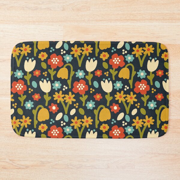 Item preview, Retro Playful Meadow on Blue designed and sold by KathrinLegg.