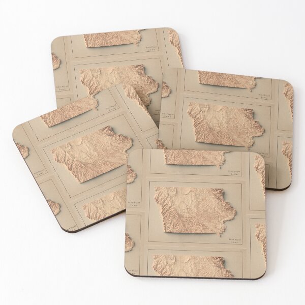 Item preview, Iowa Shaded Relief Map 3D digitally-rendered designed and sold by ThinkAboutMaps.