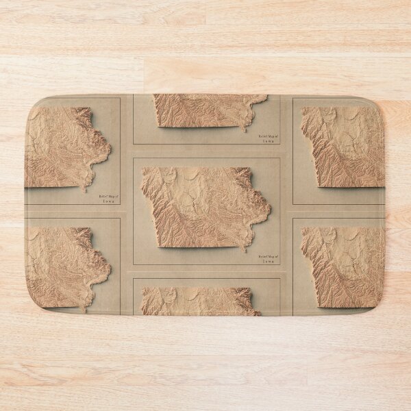 Item preview, Iowa Shaded Relief Map 3D digitally-rendered designed and sold by ThinkAboutMaps.