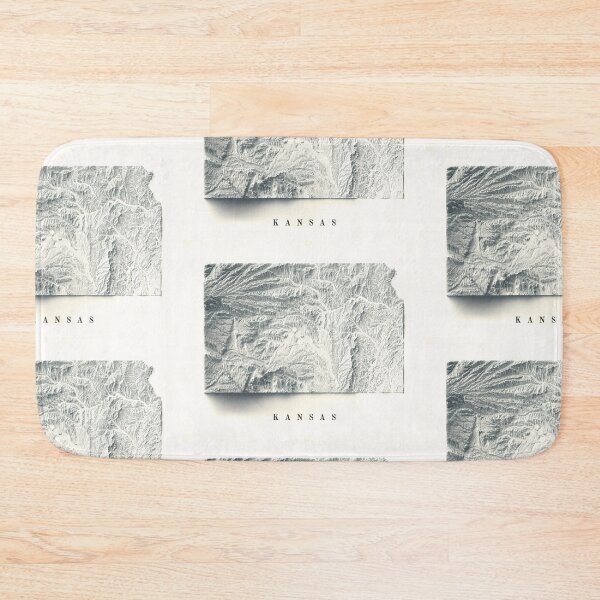 Item preview, Kansas Shaded Relief Map 3D digitally-rendered designed and sold by ThinkAboutMaps.