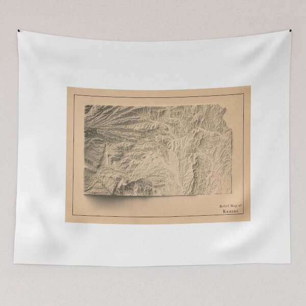 Item preview, Kansas Shaded Relief Map 3D digitally-rendered designed and sold by ThinkAboutMaps.