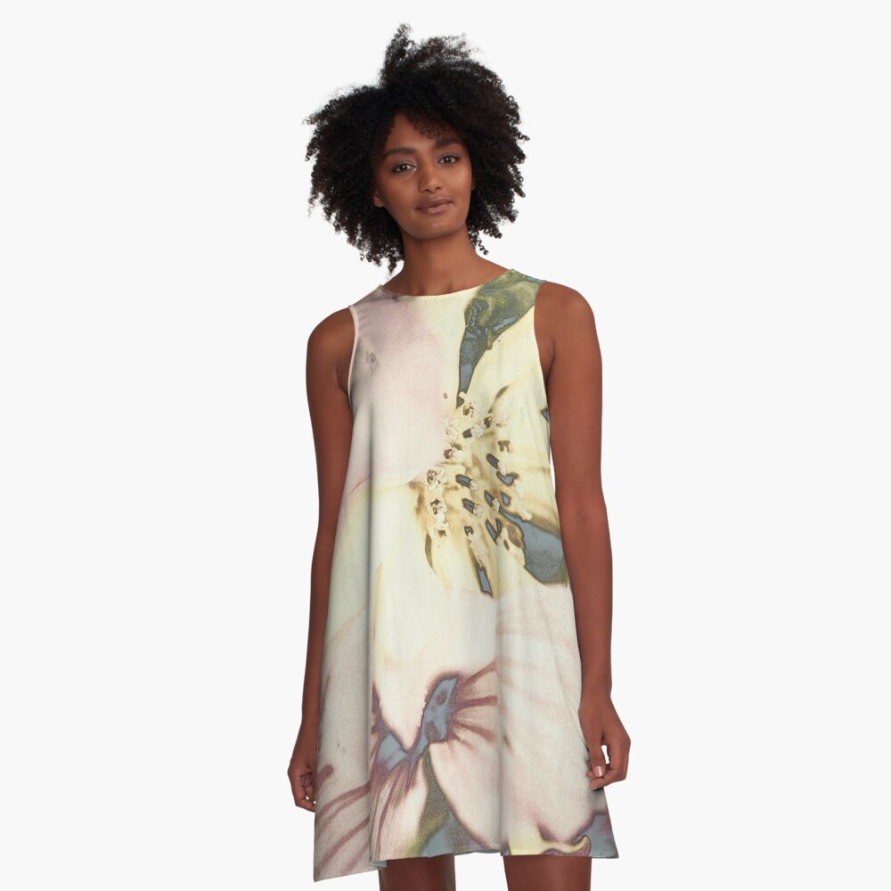 Blumenbouquet Pastel A-Linien Kleid