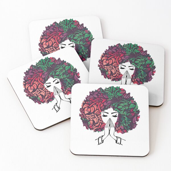 Item preview, Afro Natural Hair Black Queen Black Woman Praying designed and sold by Kamnna.