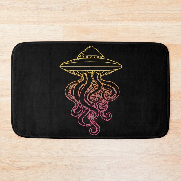 Item preview, UFO Ocotopus Hybrid Yellow Pink Line Art Drawing Illustration designed and sold by Ciara Shortall.