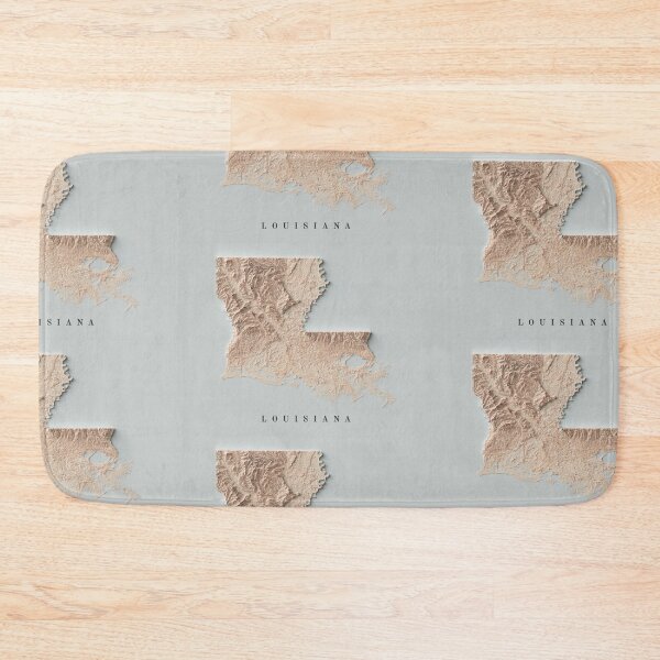 Item preview, Louisiana Shaded Relief Map 3D digitally-rendered designed and sold by ThinkAboutMaps.